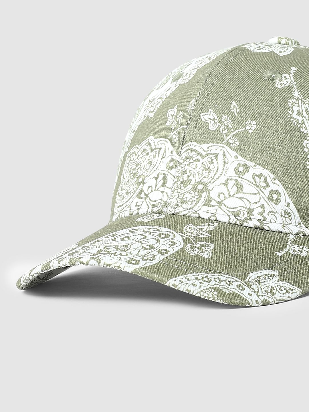 Green Paisley Printed Cap