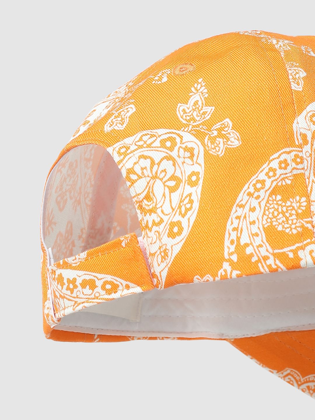 Orange Paisley Printed Cap