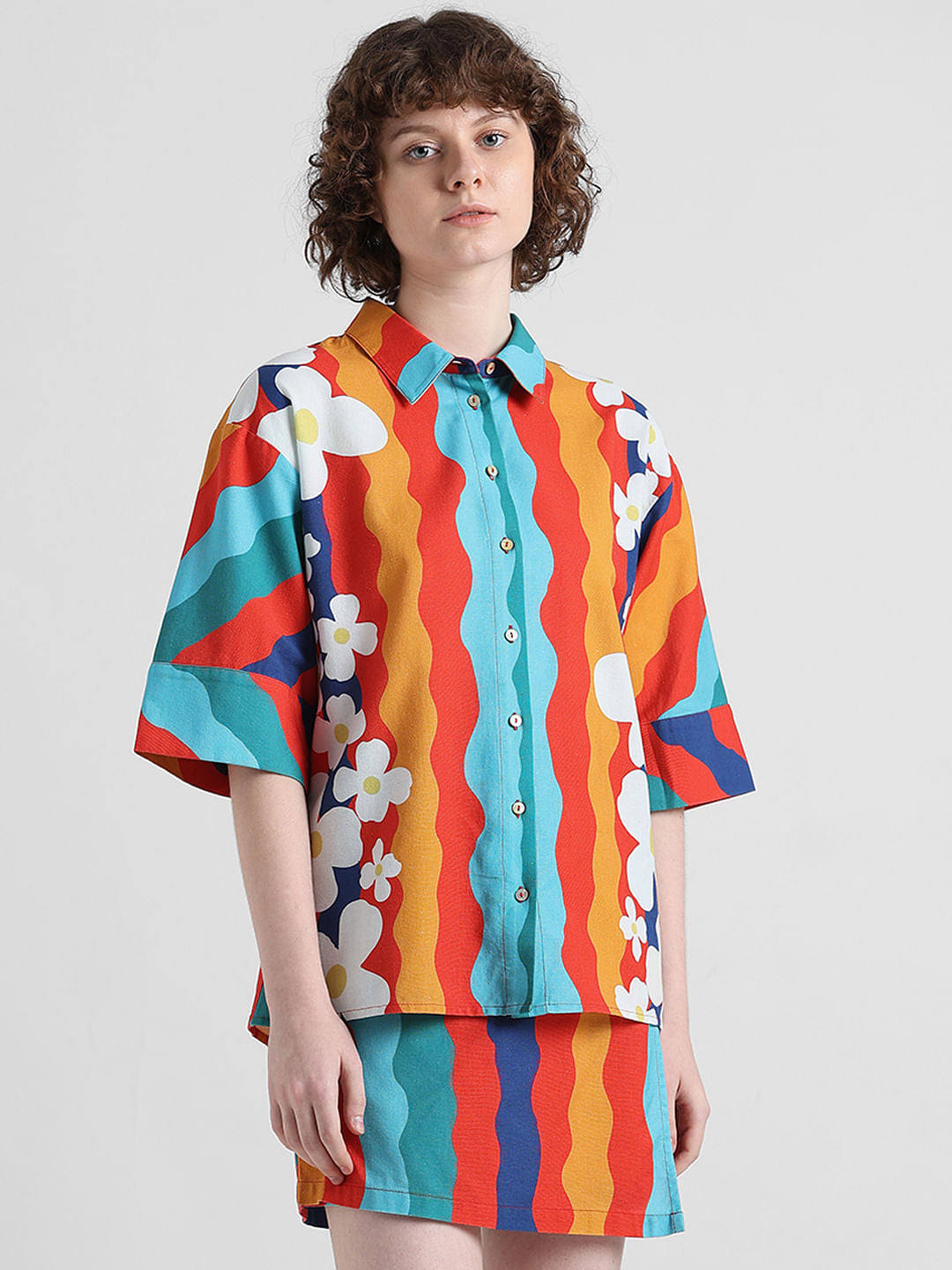 Multi-Coloured Printed Co-Ord Set Shirt