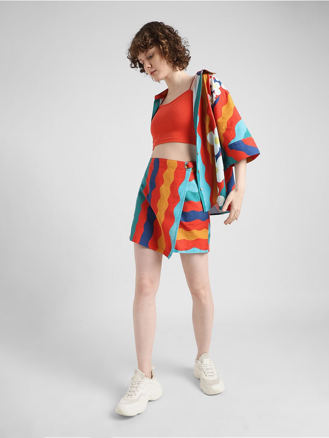 Multi-Coloured Printed Co-Ord Set Skorts