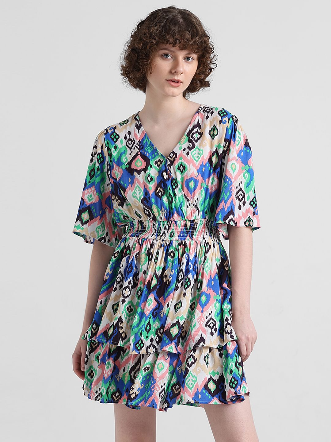 Multi-Coloured Aztec Print Dress