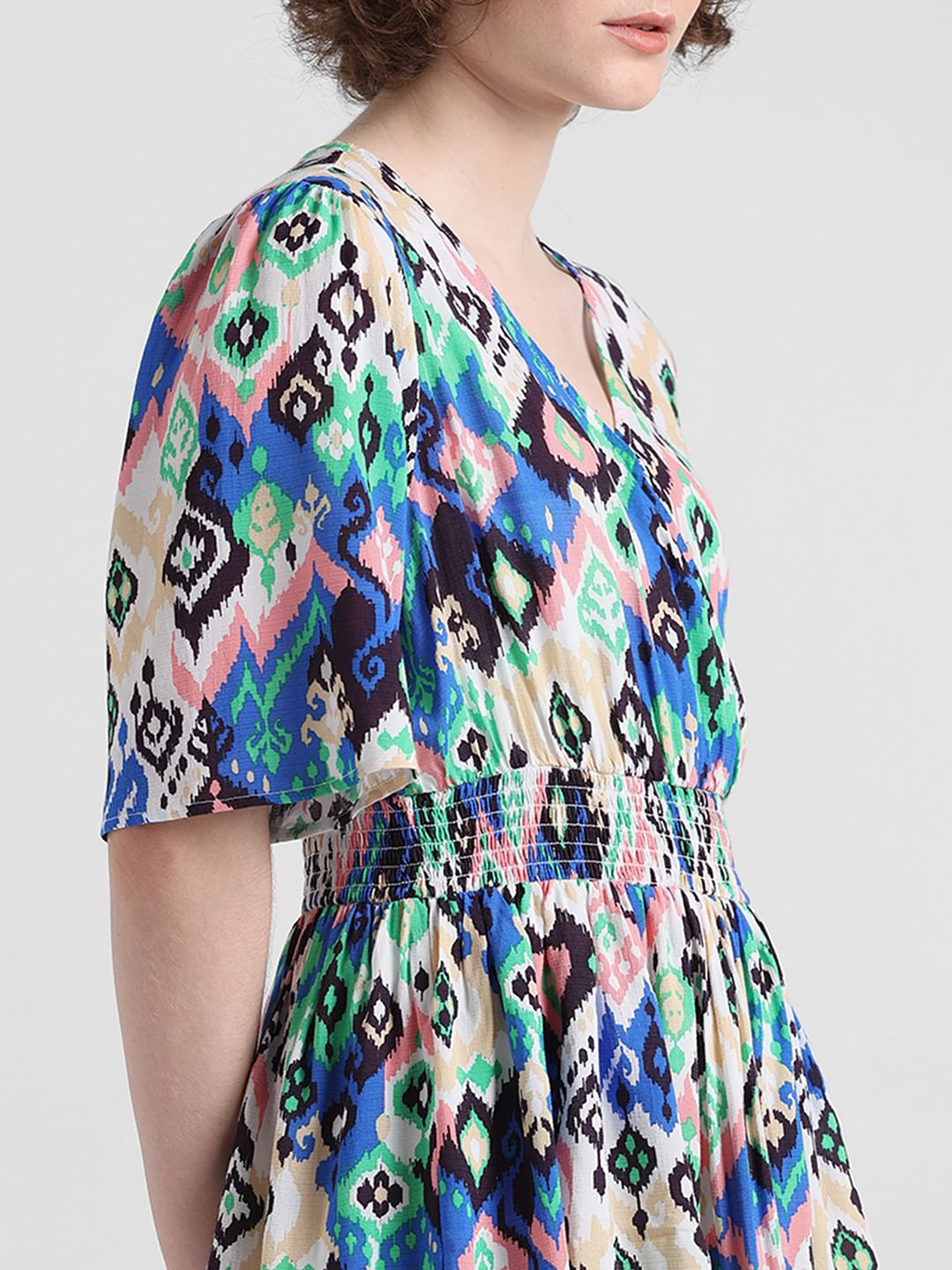 Multi-Coloured Aztec Print Dress