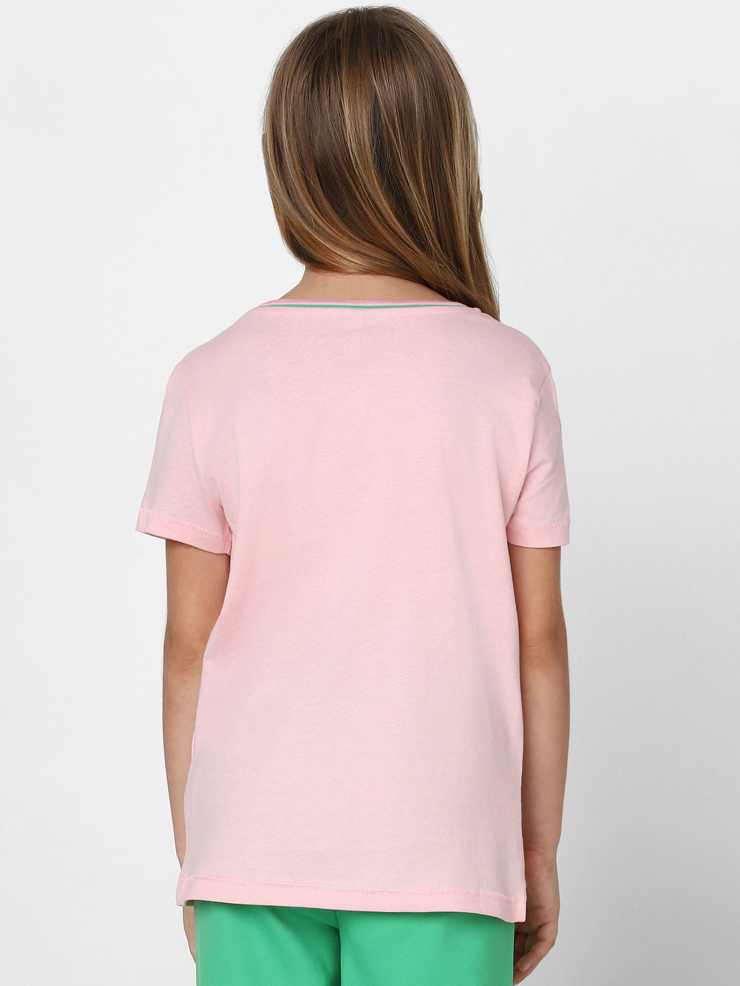 Girls Pink Graphic Print T-Shirt