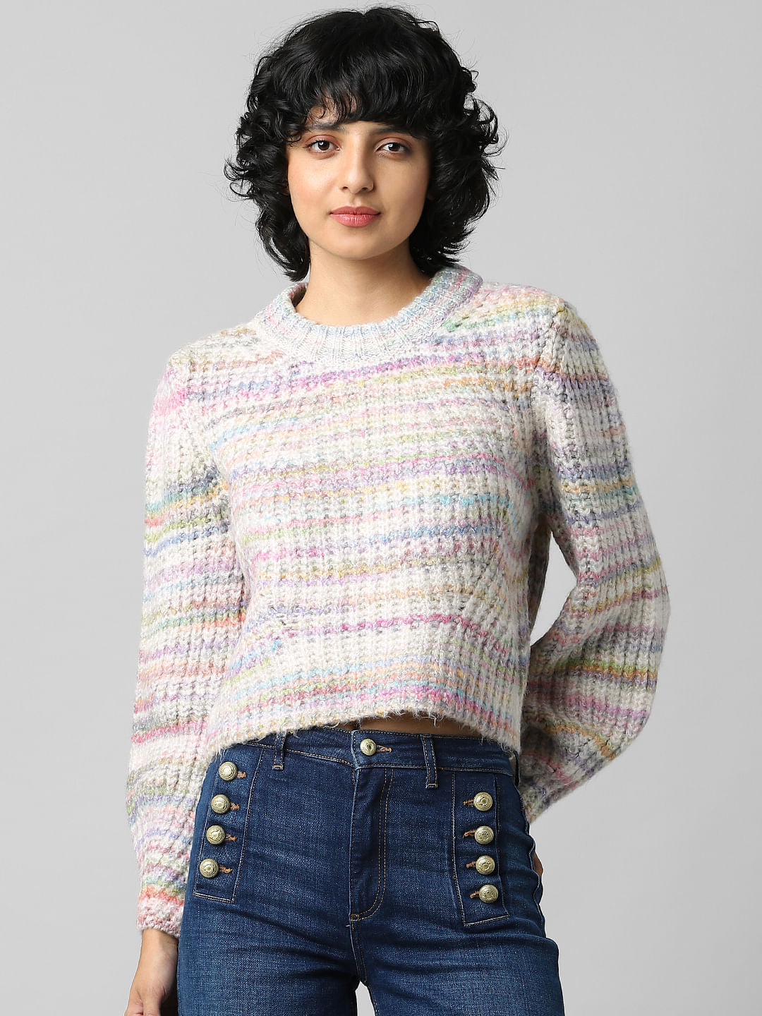 Beige Chunky Knit Pullover