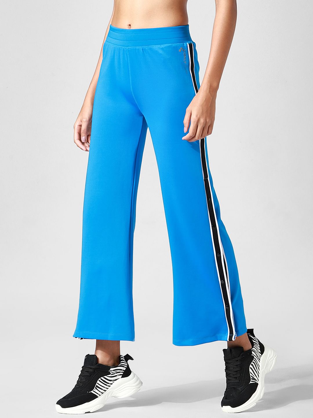 Blue Mid Rise Wide Leg Co-Ord Pants