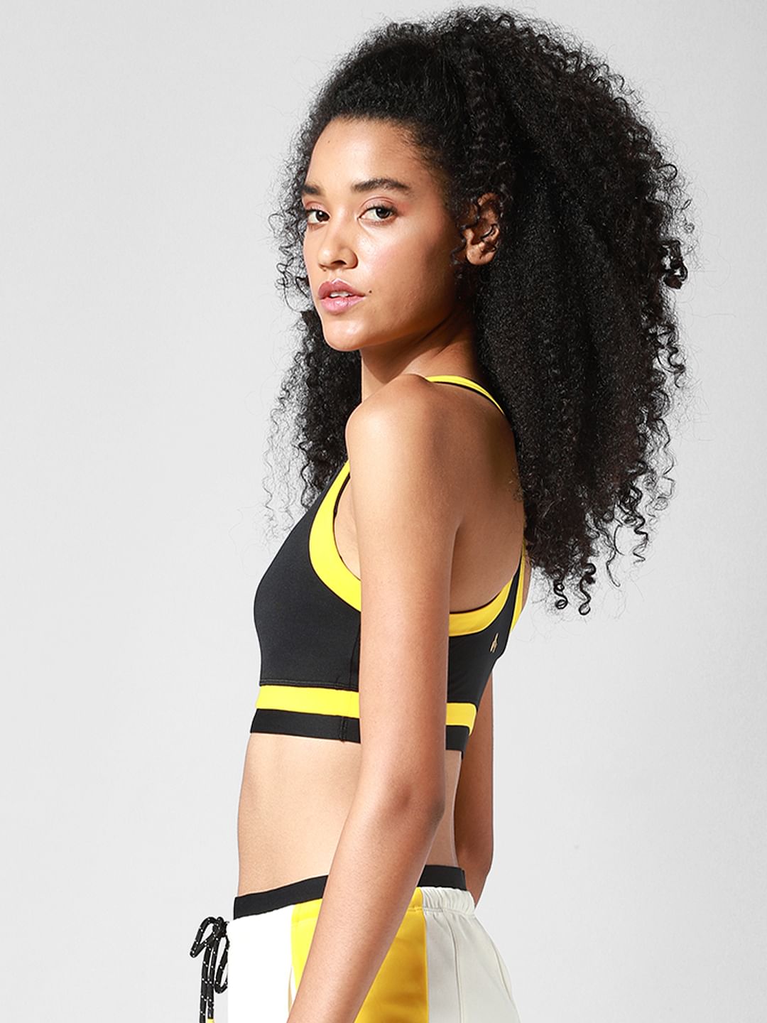 Black Colourblocked Co-Ord Sports Bra