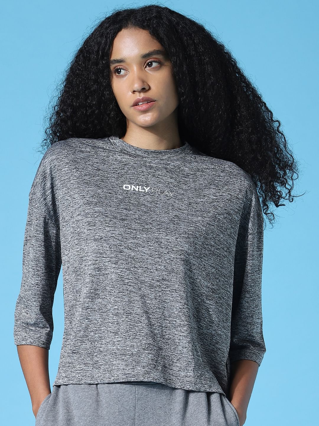 Grey Drop Shoulder Training T-Shirt