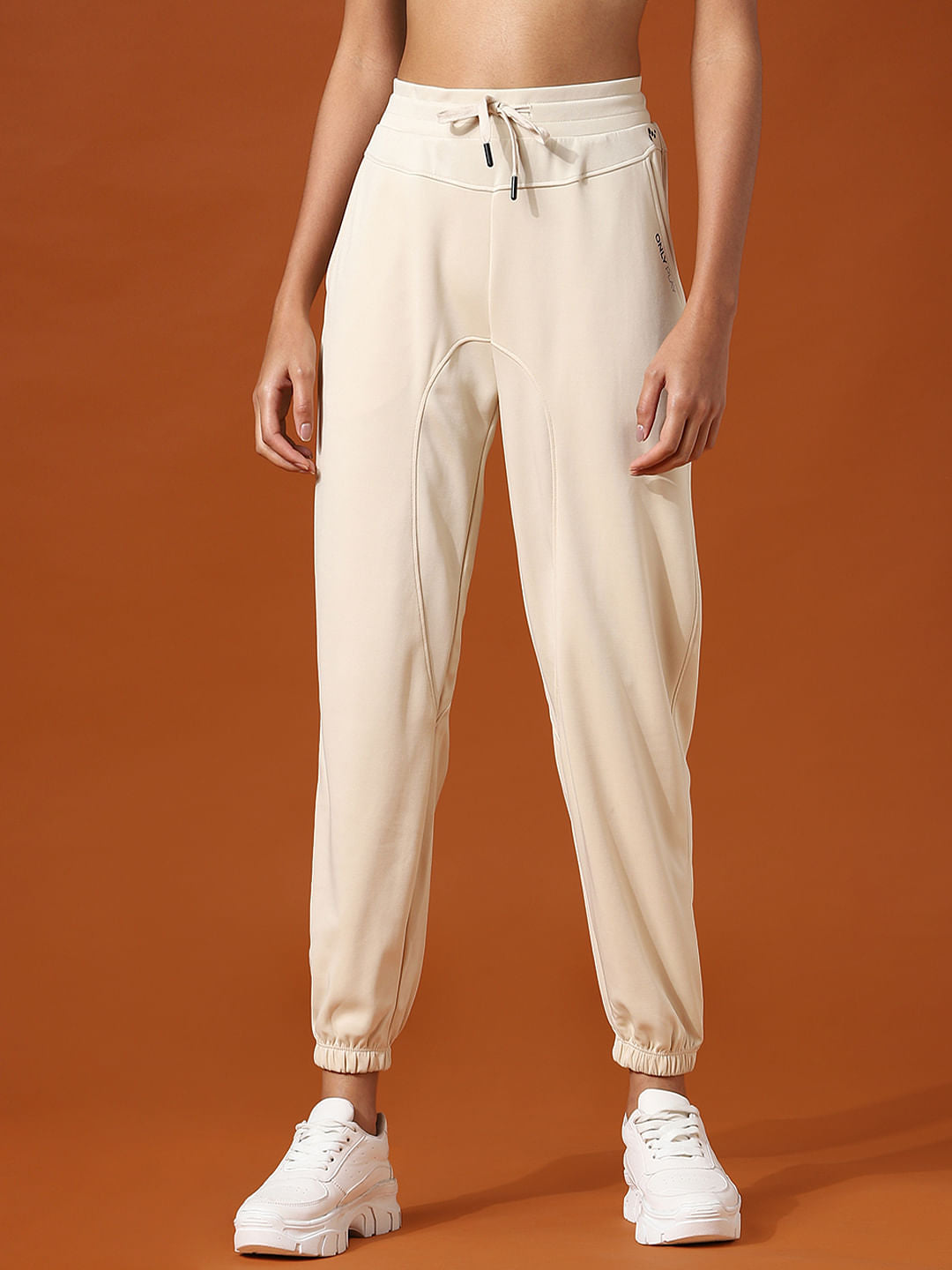 Beige High Rise Training Sweatpants