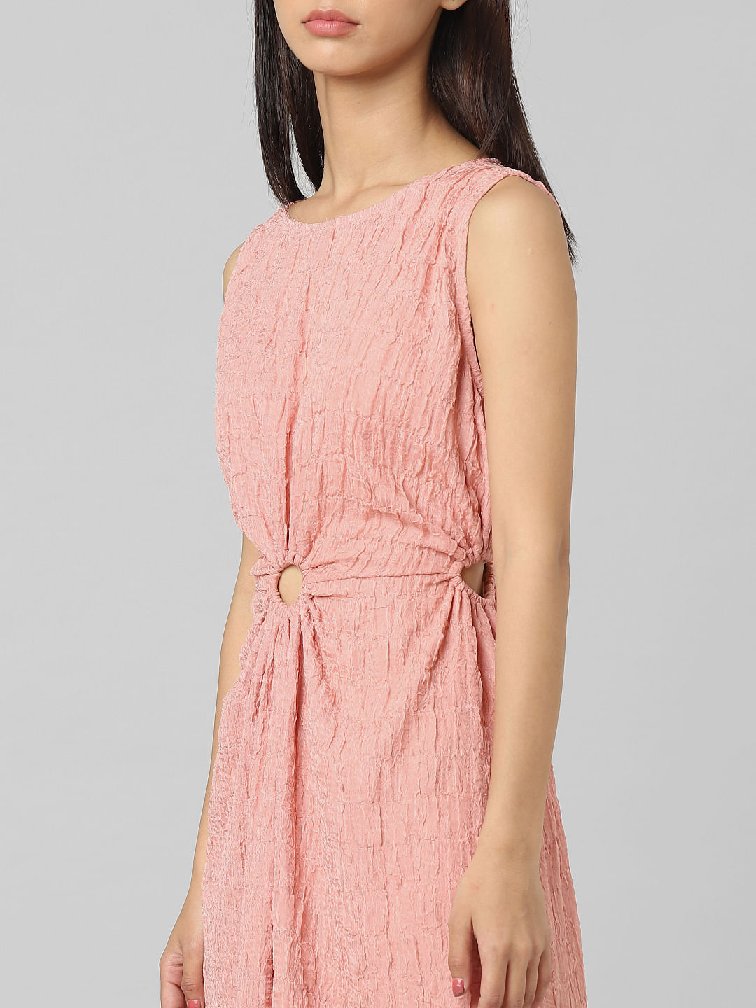 Pink Cut-Out Midi Dress