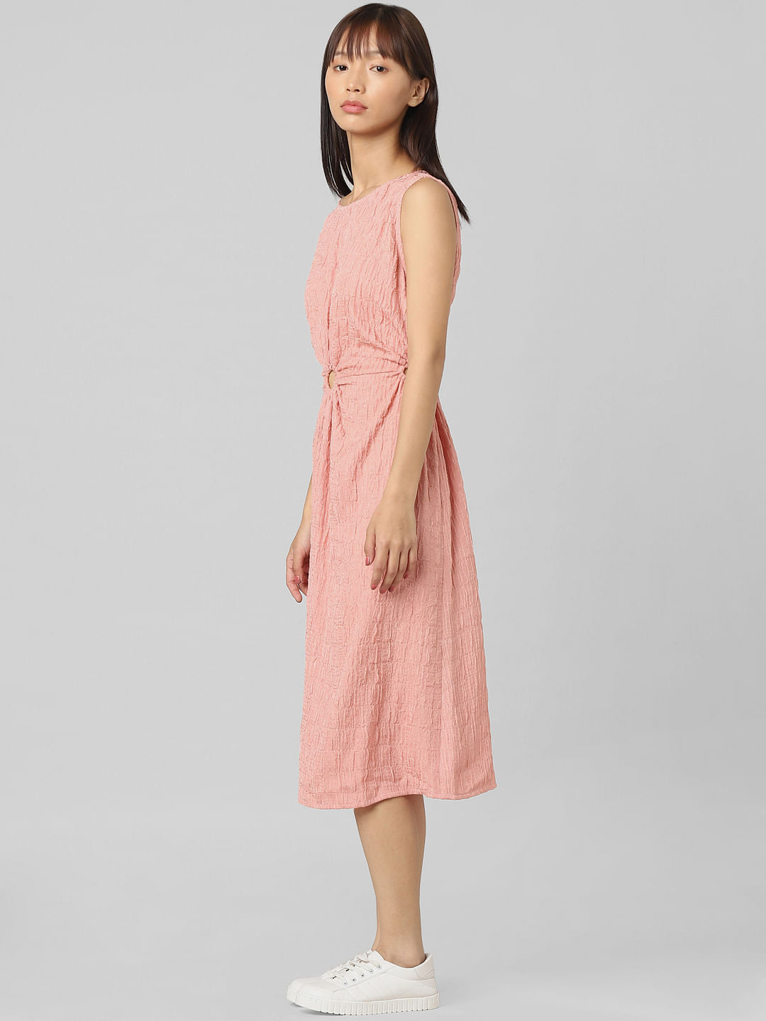 Pink Cut-Out Midi Dress