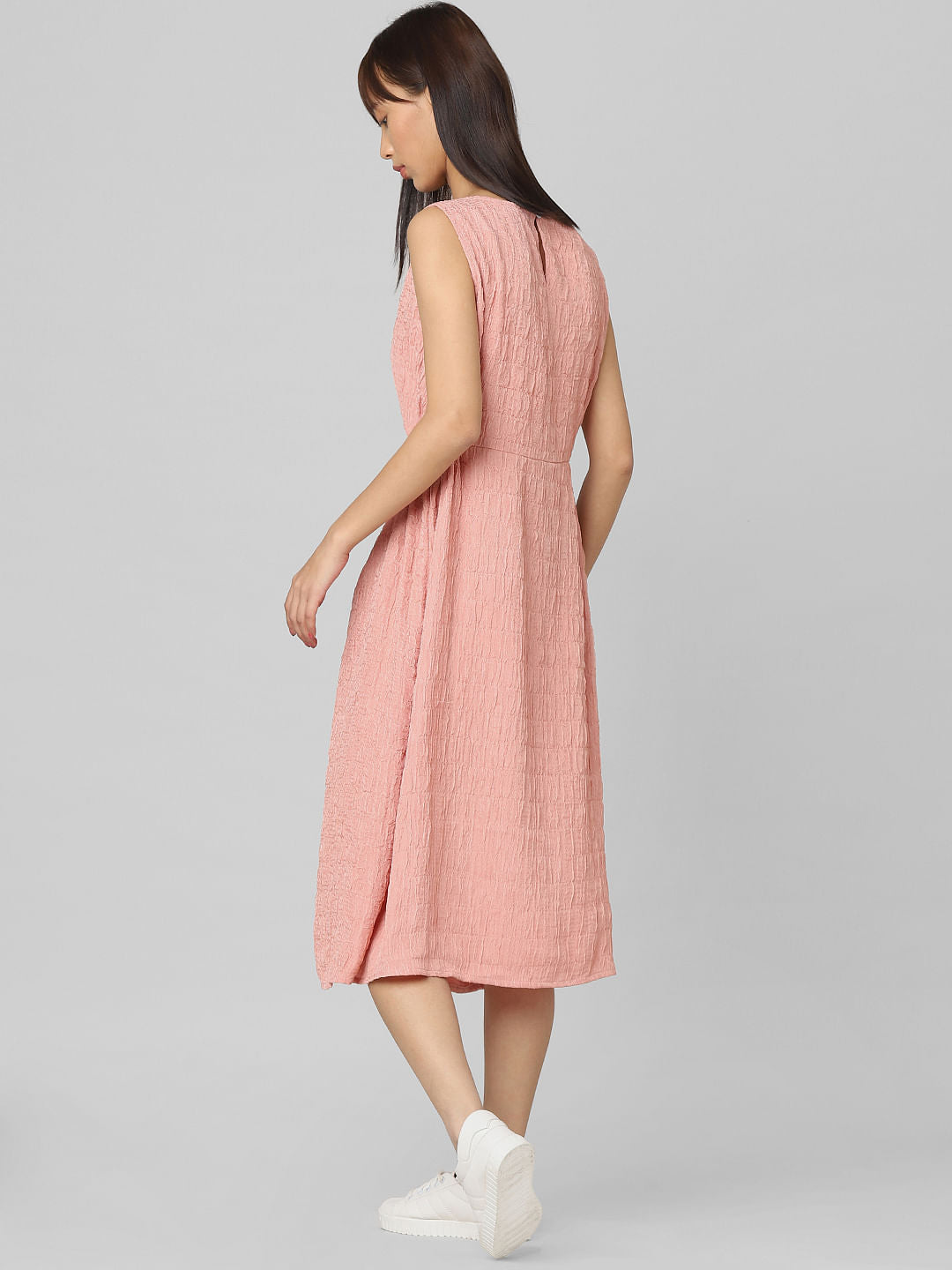 Pink Cut-Out Midi Dress