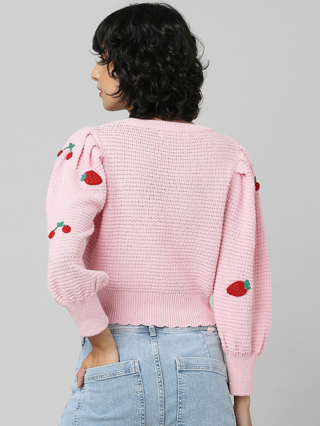 Pink Puff Sleeves Pullover