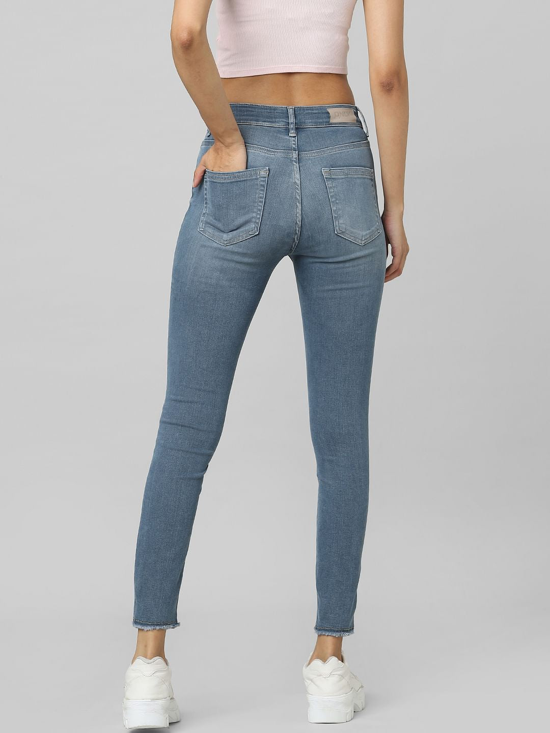 Blue Mid Rise Skinny Jeans
