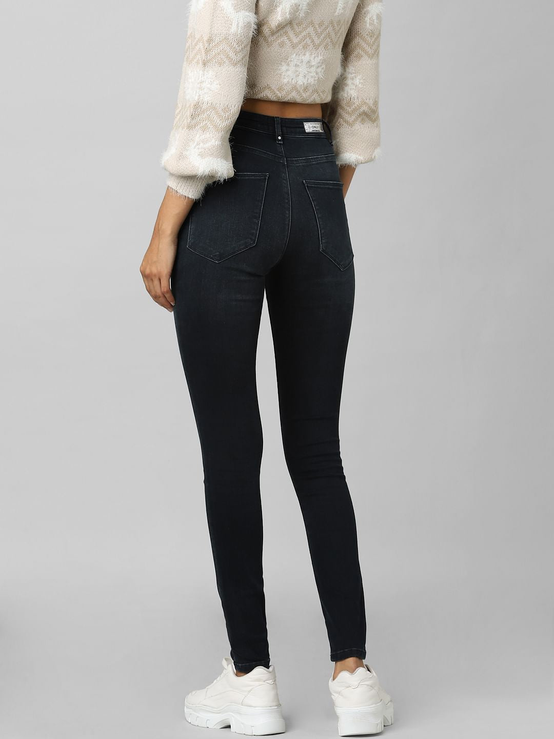 Black High Rise Washed Skinny Jeans