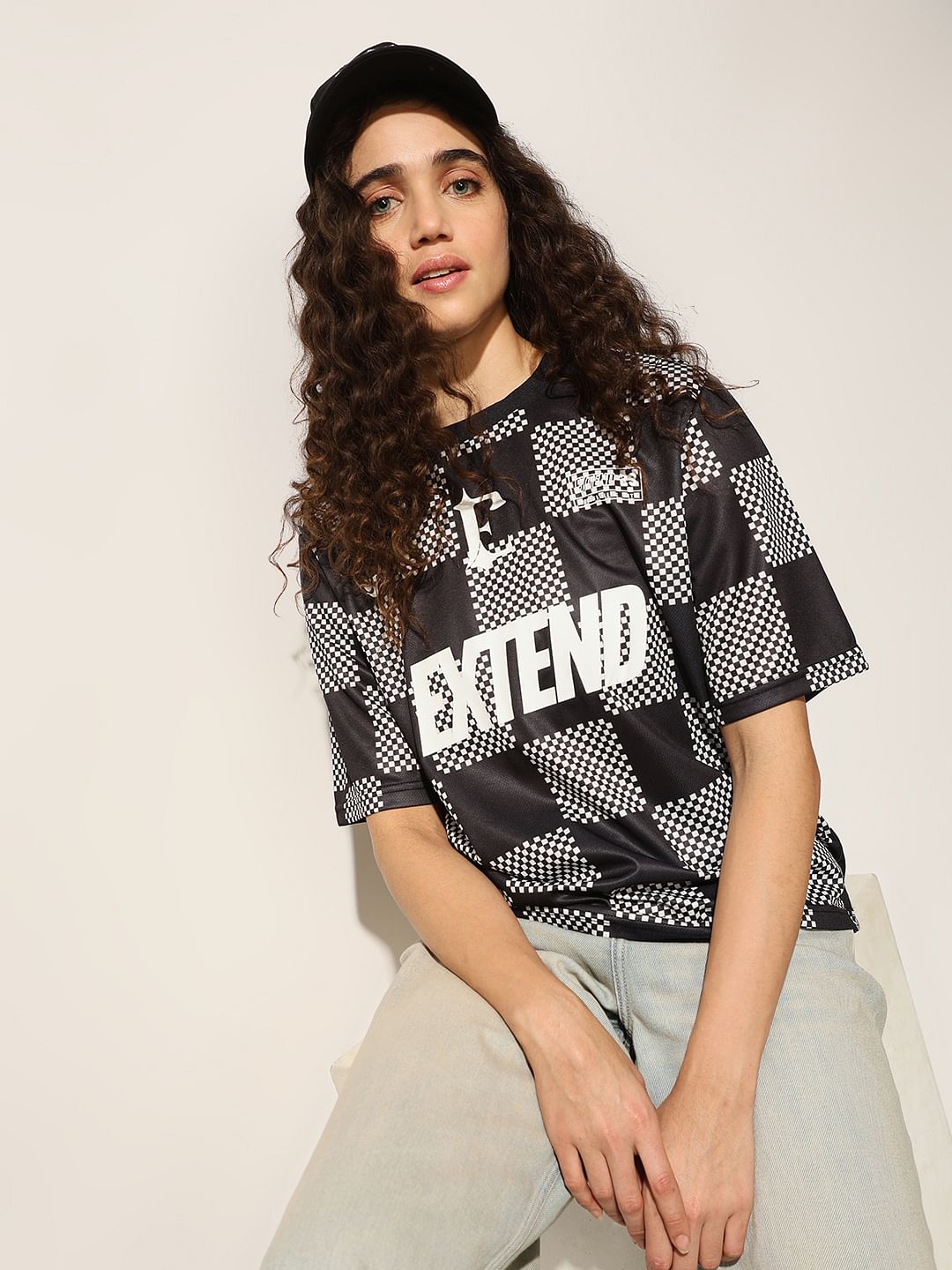 Black Typographic Print T-Shirt