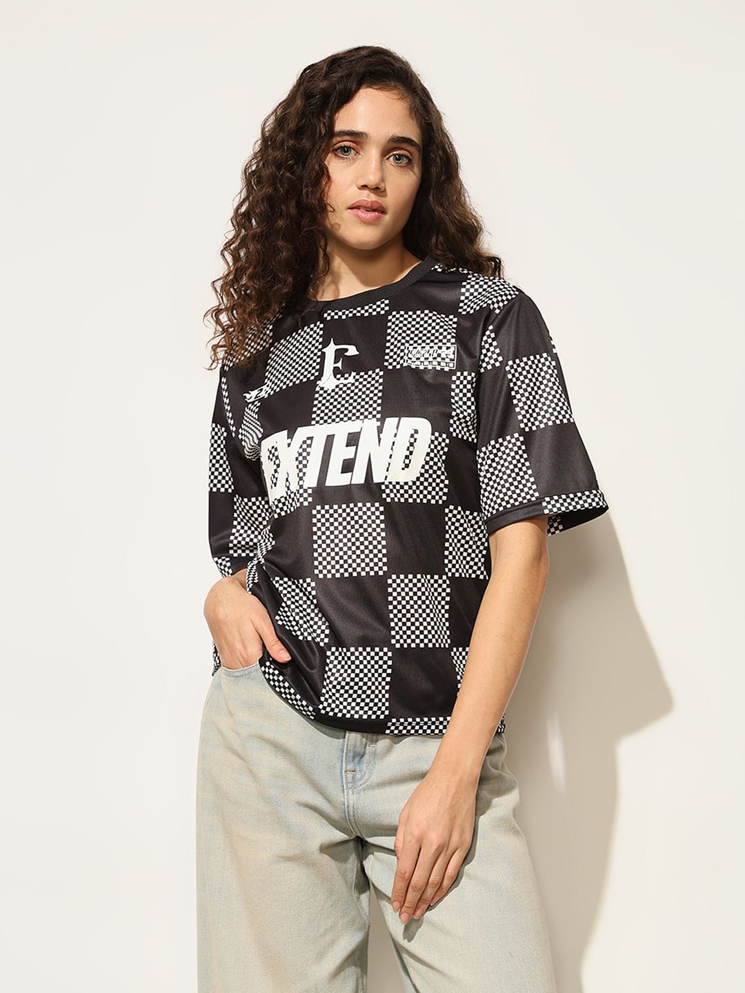 Black Typographic Print T-Shirt