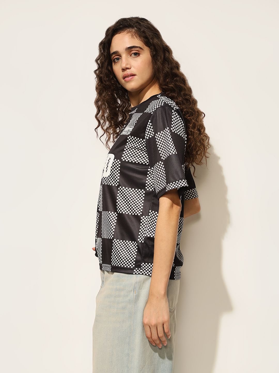 Black Typographic Print T-Shirt