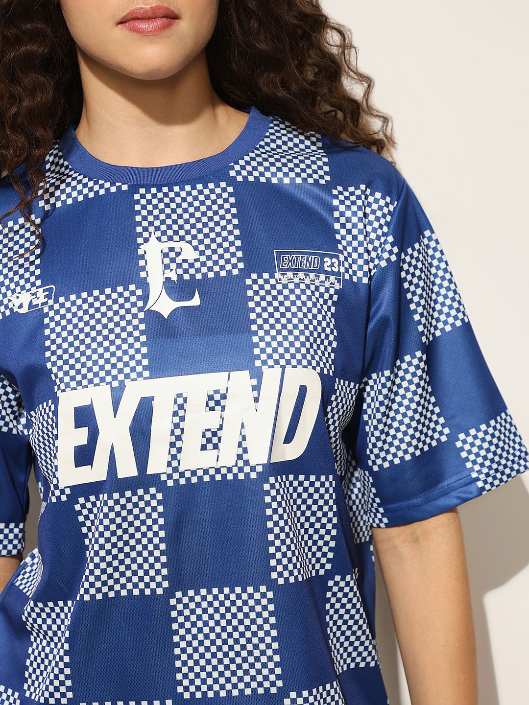 Blue Typographic Print T-Shirt