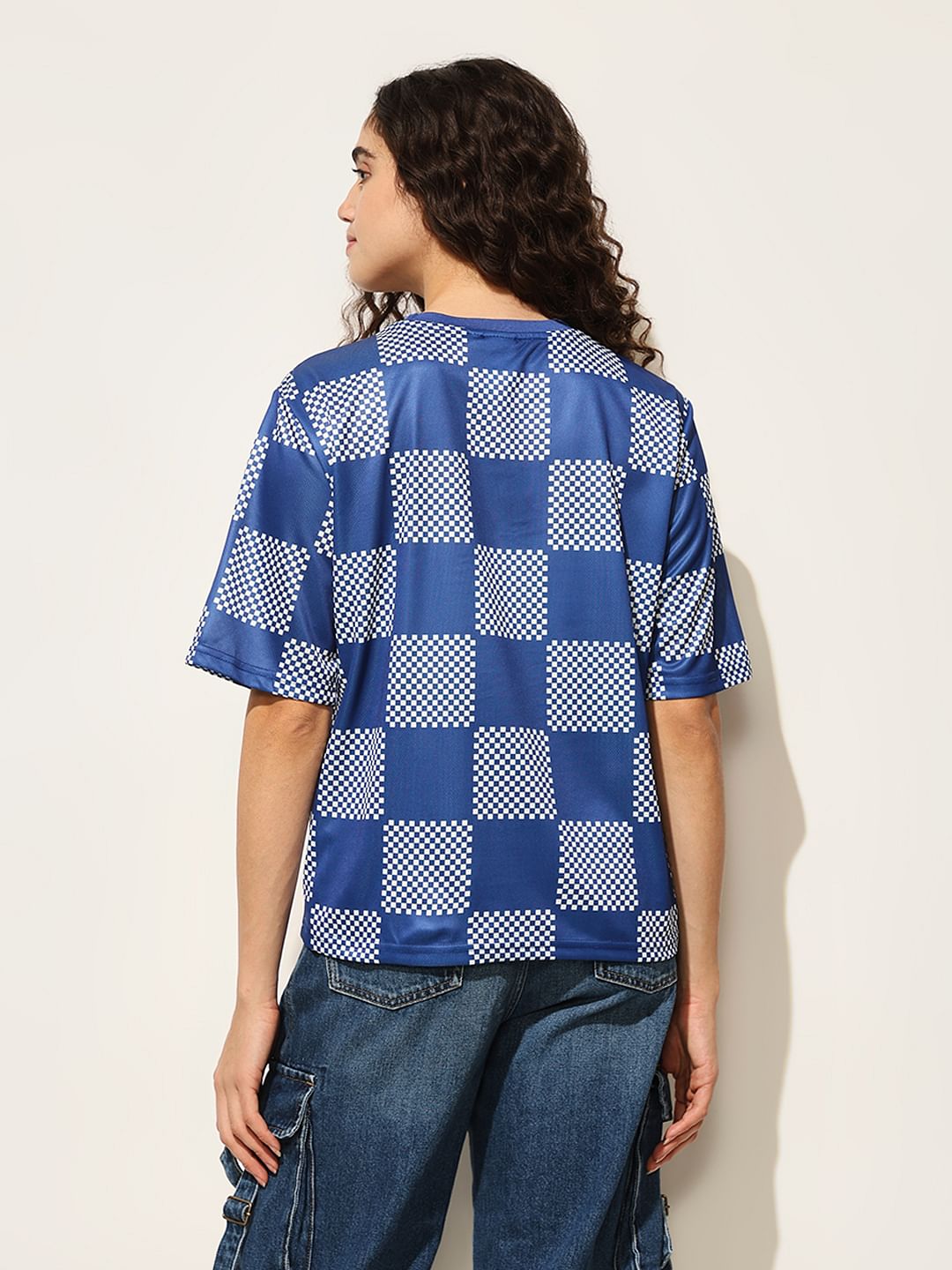 Blue Typographic Print T-Shirt