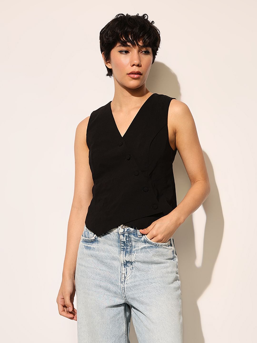 Black Tailored Co-Ord Set Waistcoat