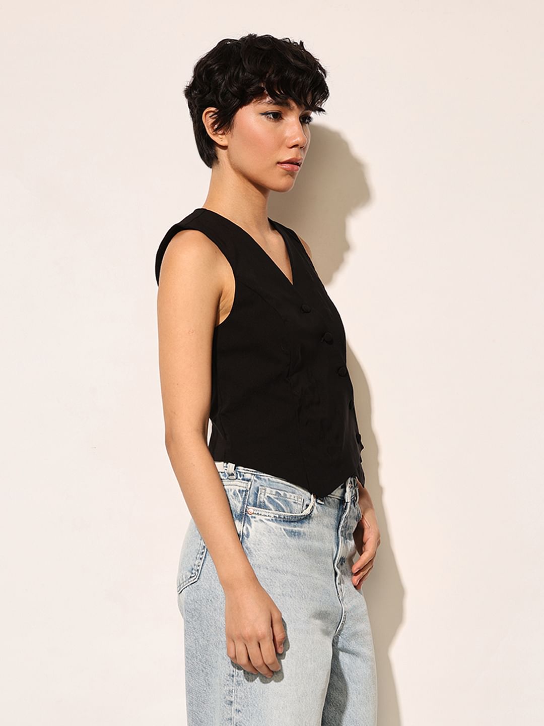 Black Tailored Co-Ord Set Waistcoat