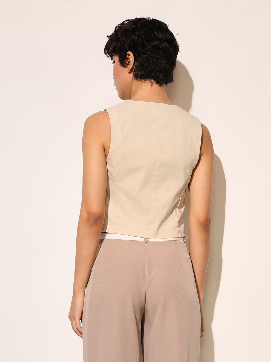 Beige Tailored Co-Ord Set Waistcoat