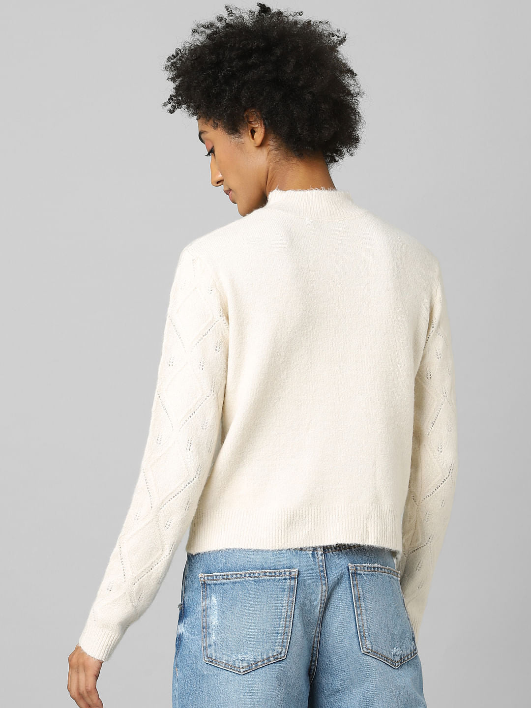 Beige Pearl Embellished Pullover