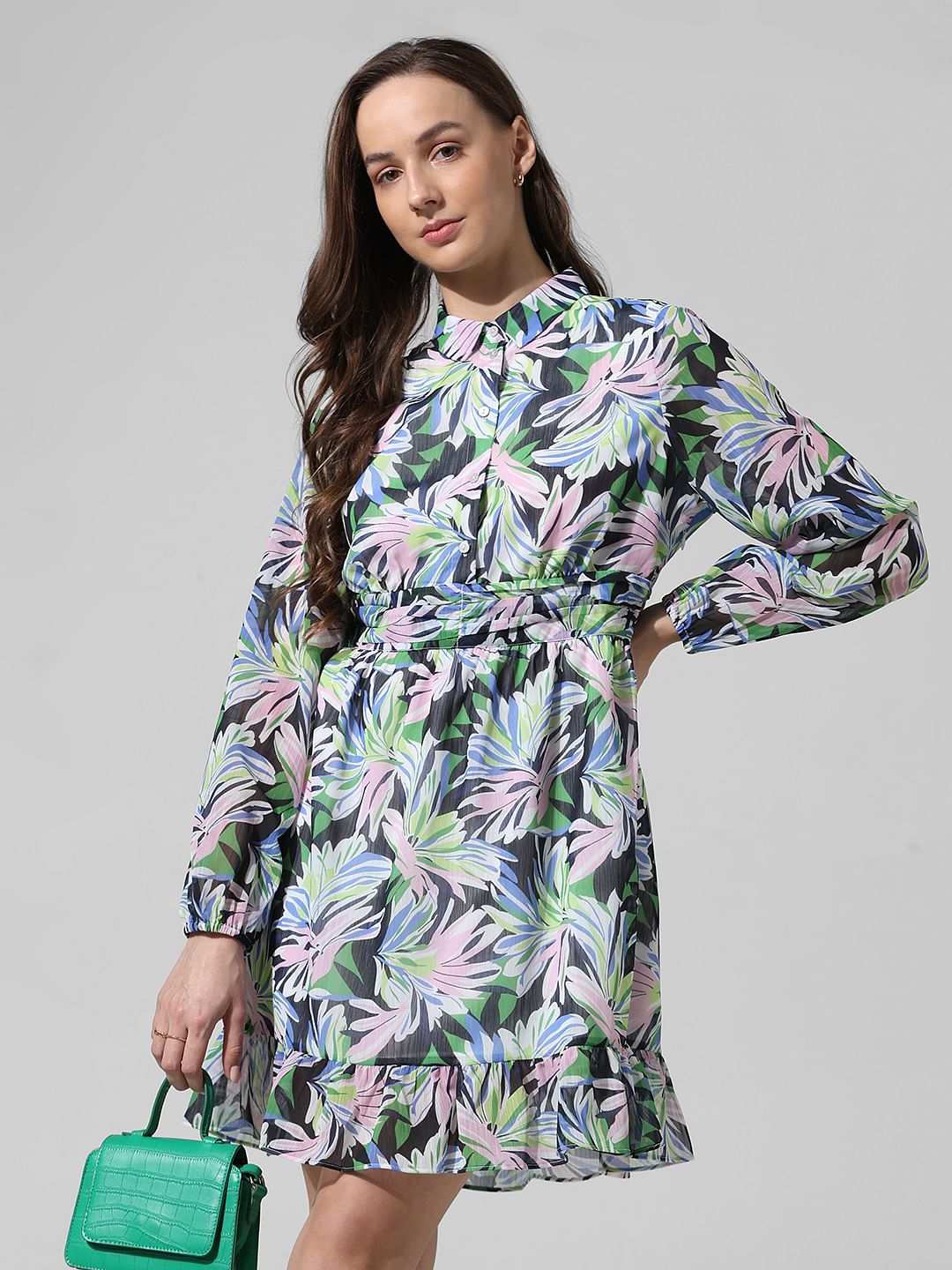 Black Floral Mini Dress