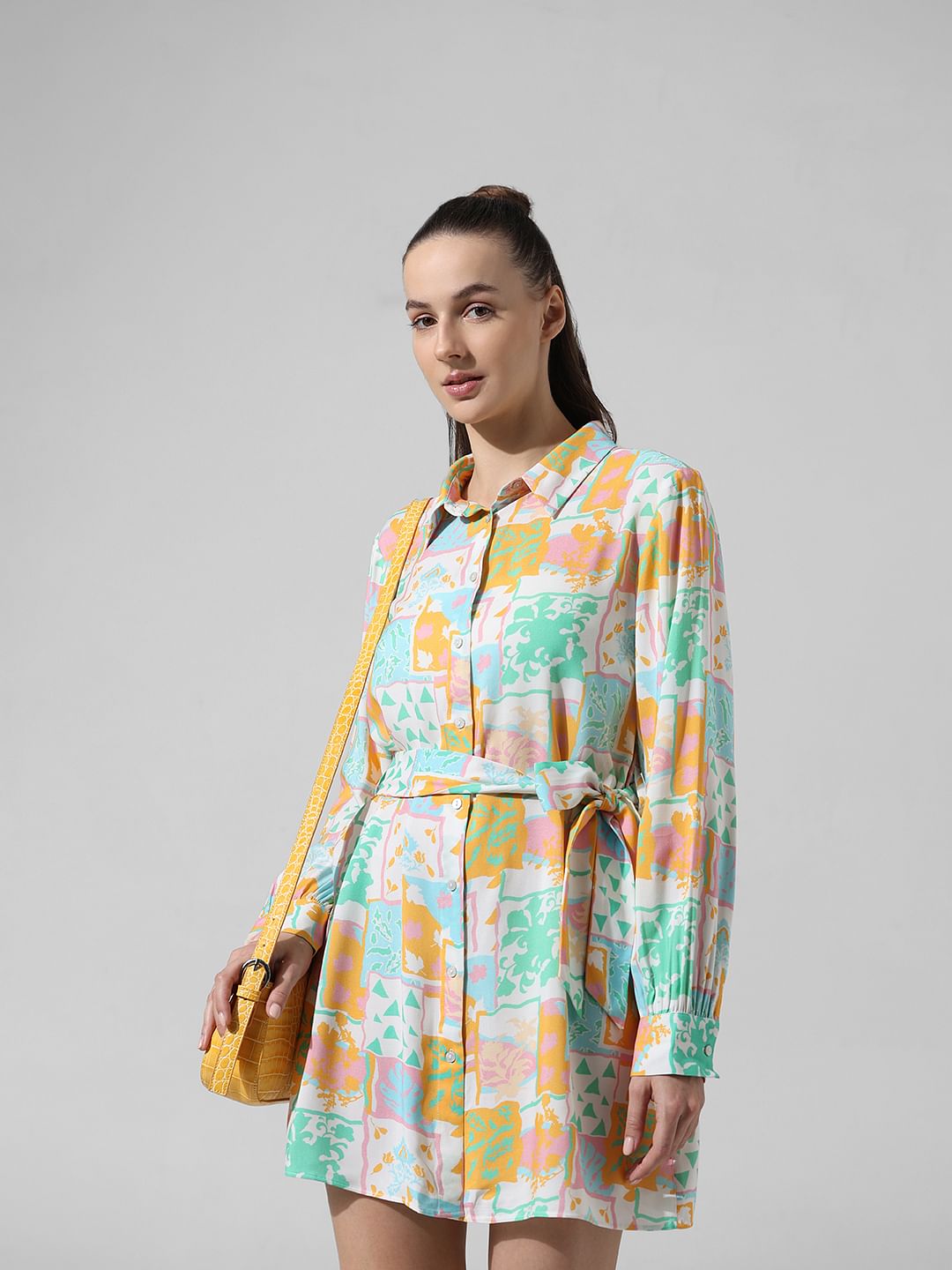 Multi-Colour Printed Shirt Dress