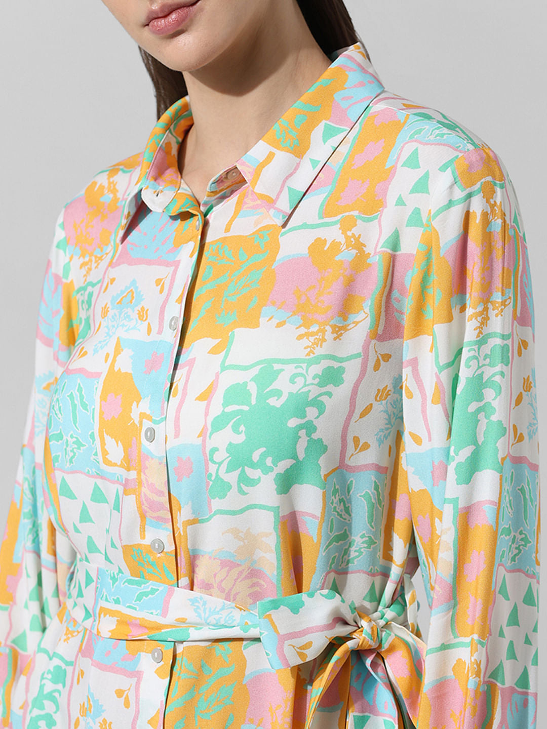 Multi-Colour Printed Shirt Dress