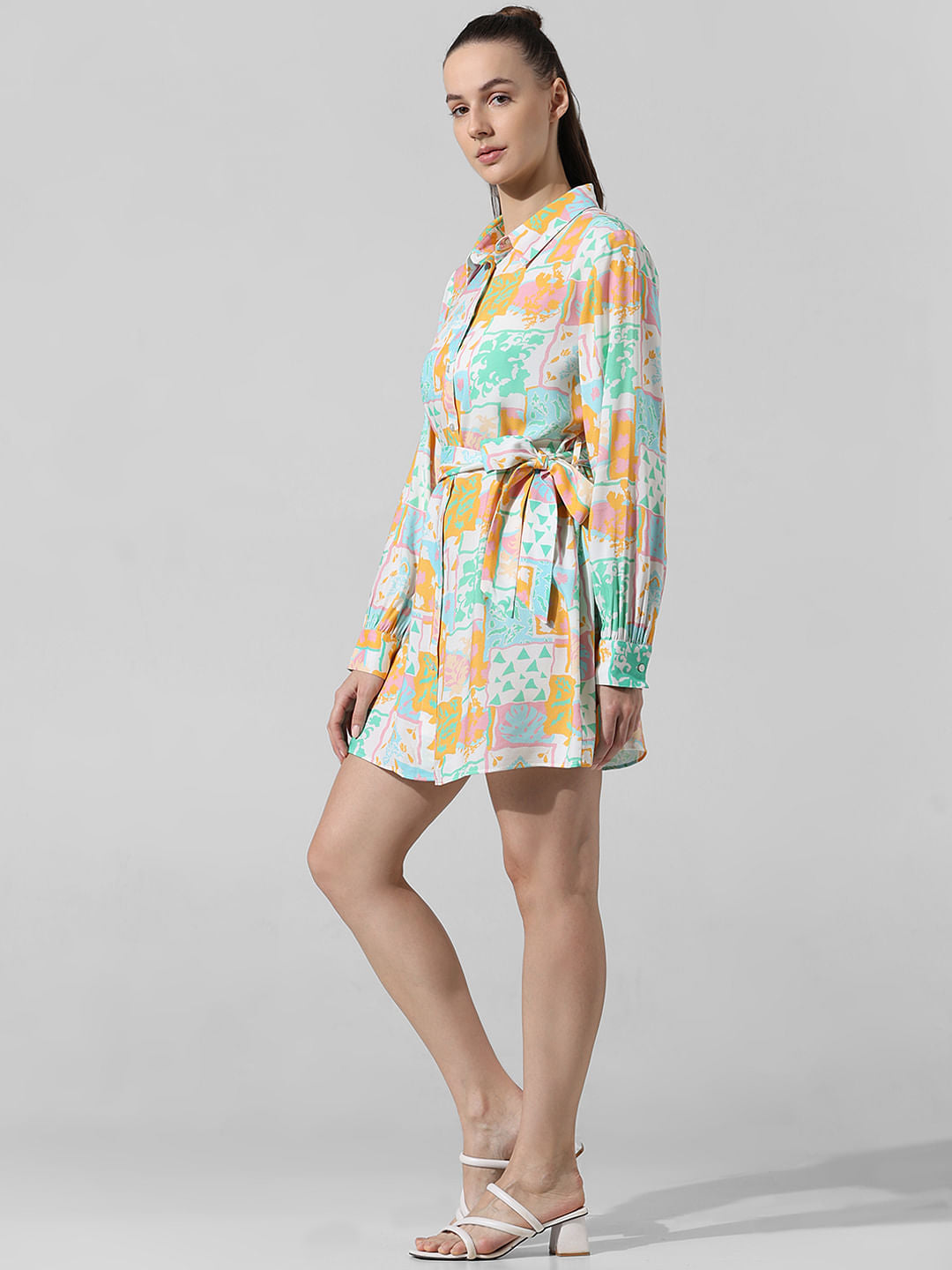 Multi-Colour Printed Shirt Dress
