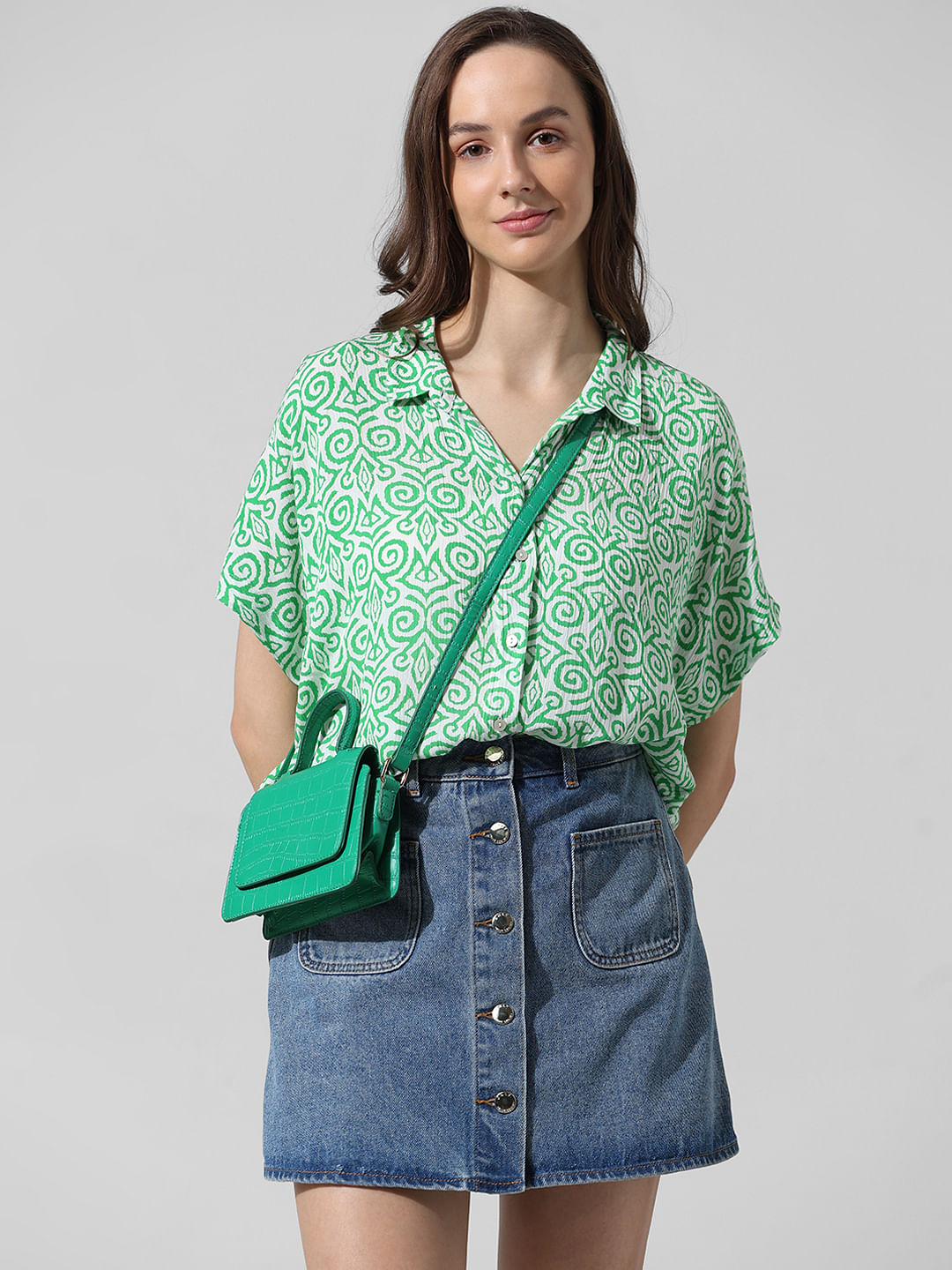 Green Printed Shirt