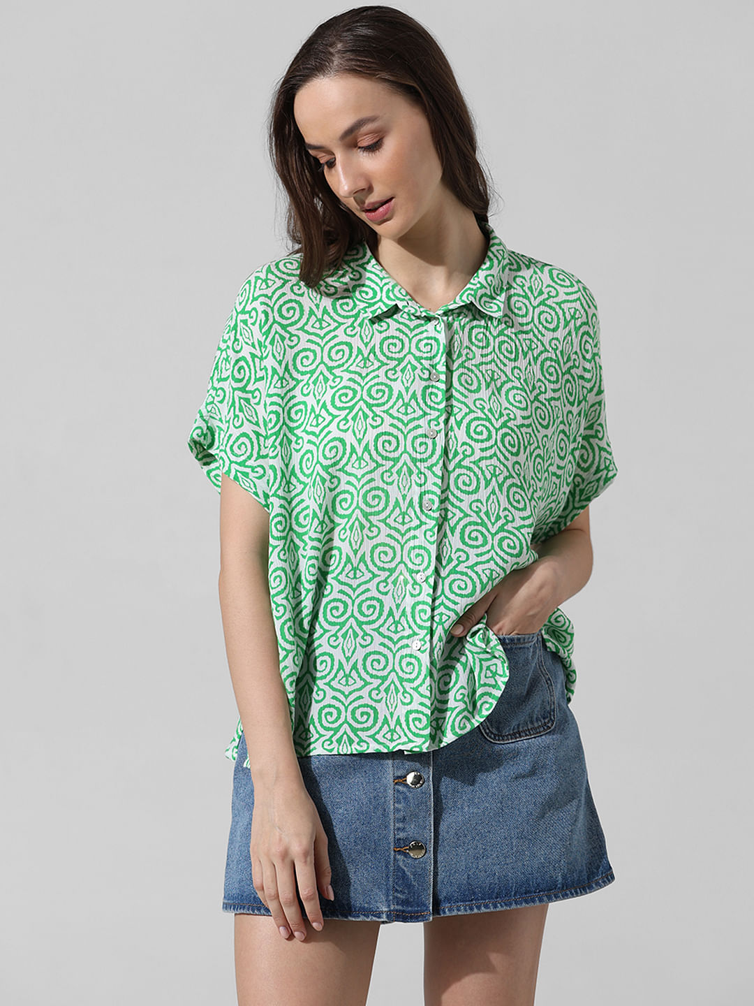 Green Printed Shirt