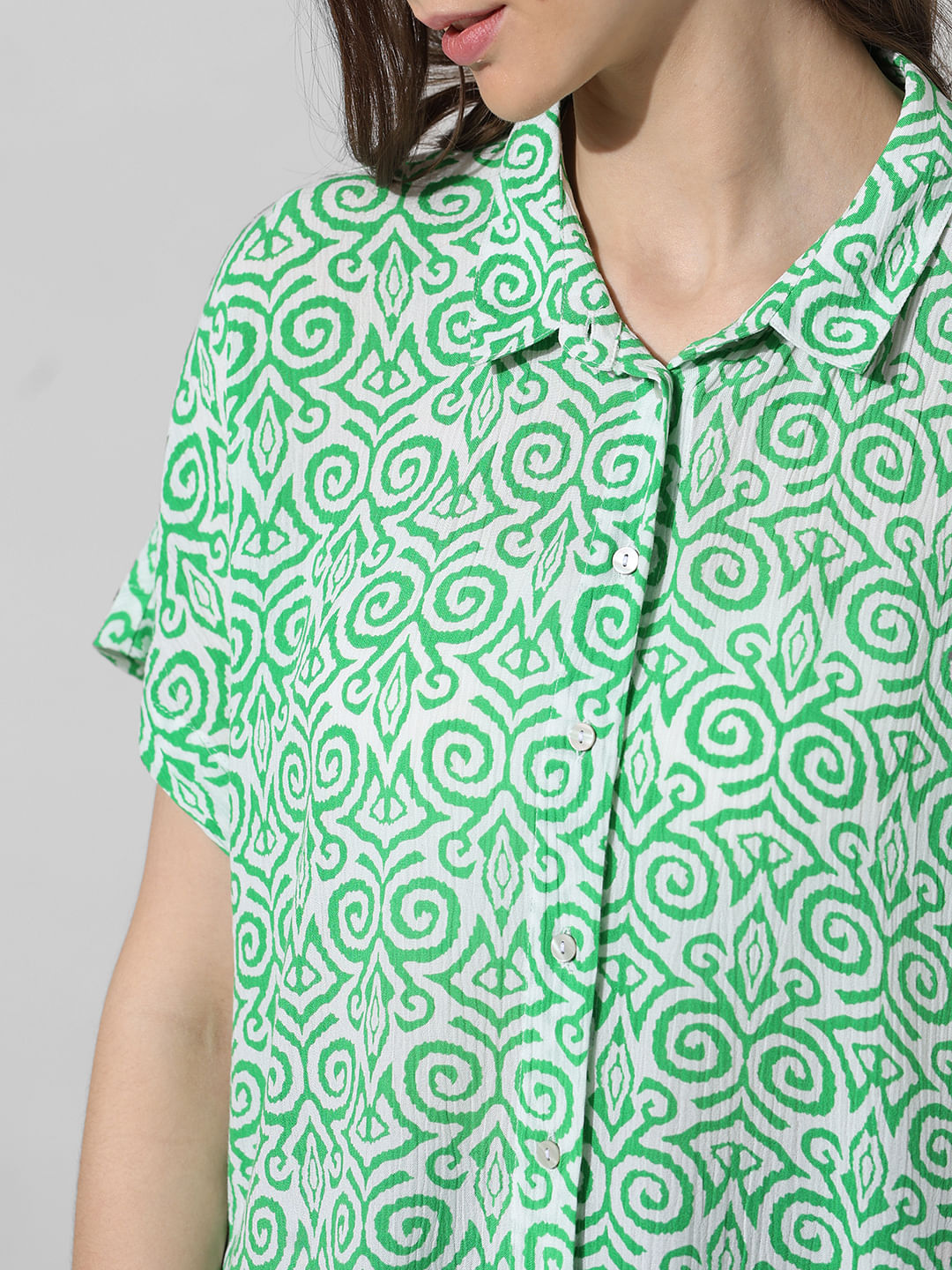 Green Printed Shirt