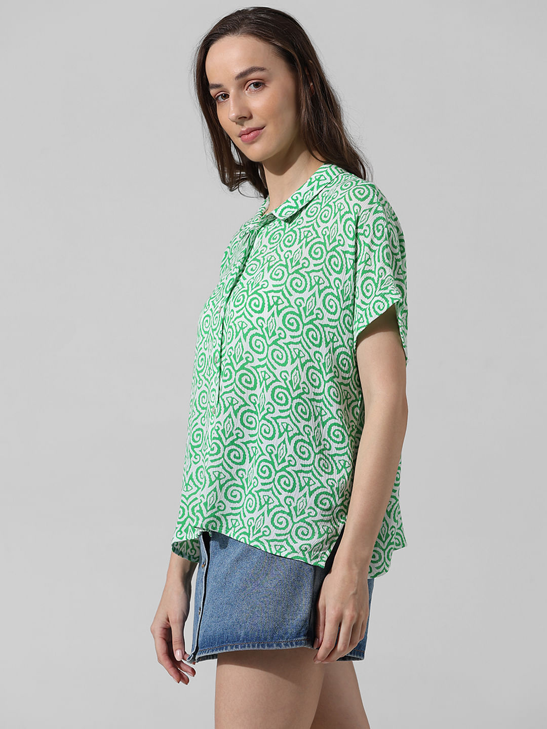 Green Printed Shirt