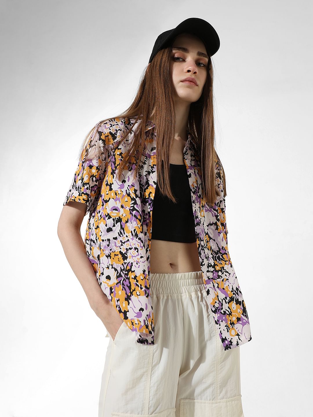 Lavender Printed Resort Shirt