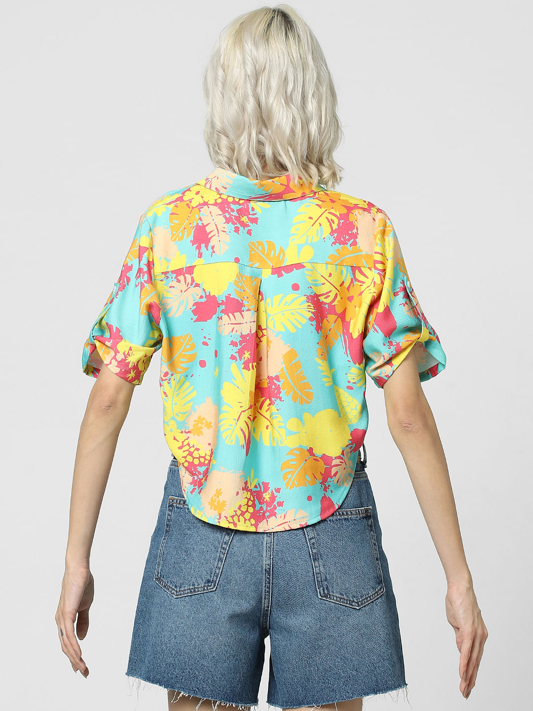 Yellow Tropical Print Shirt