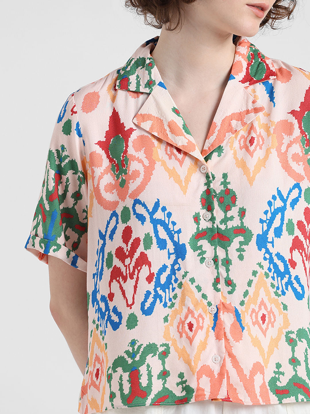 Pink Abstract Print Resort Shirt