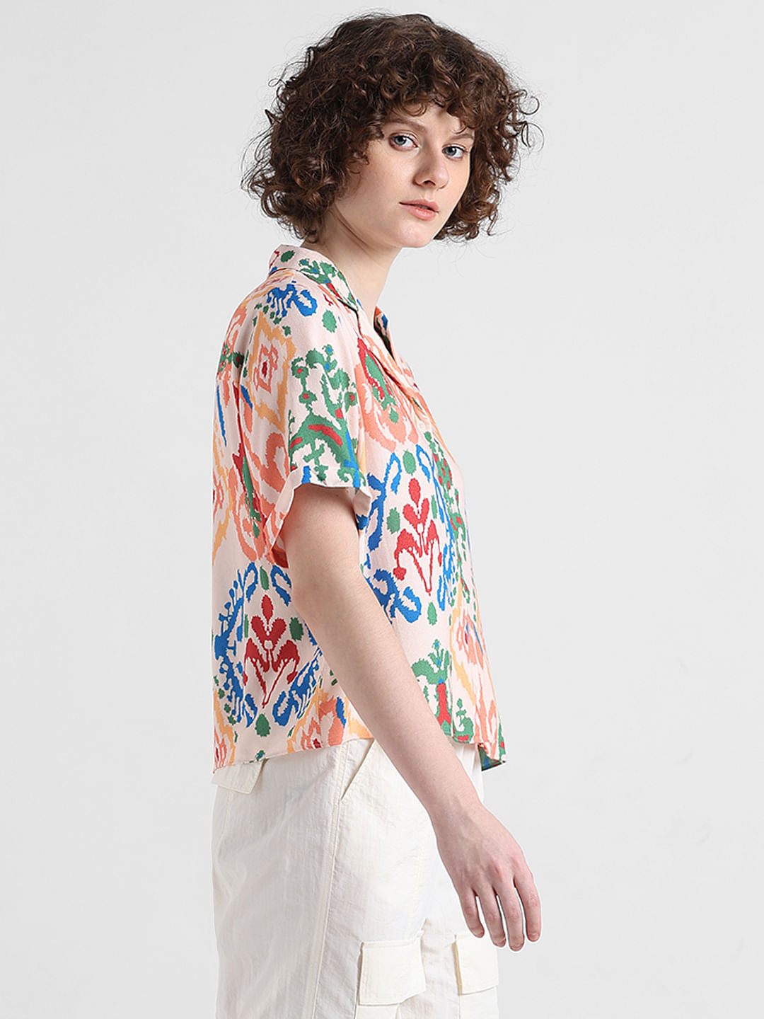 Pink Abstract Print Resort Shirt