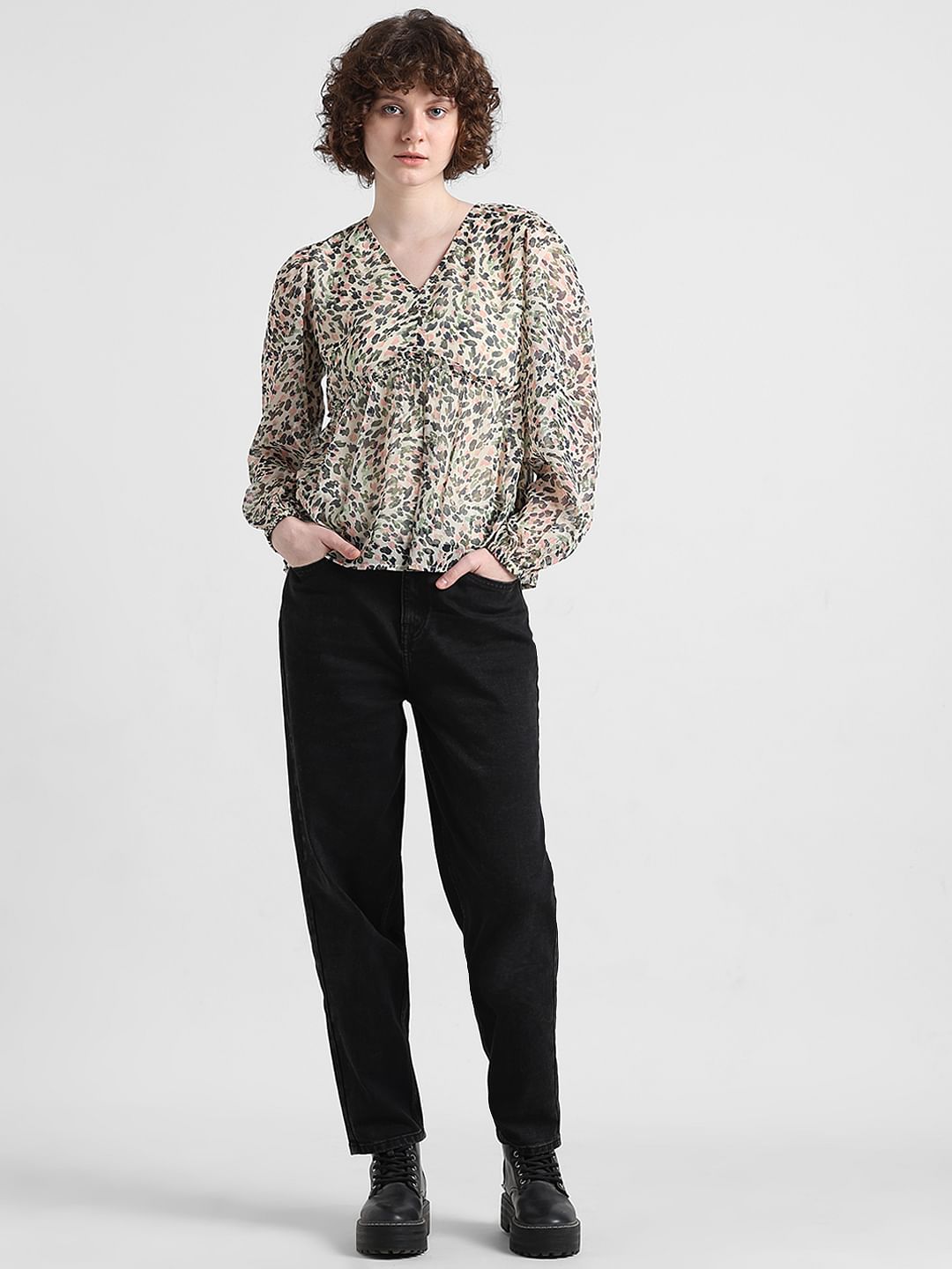 Chiffon Floral Flounce Top