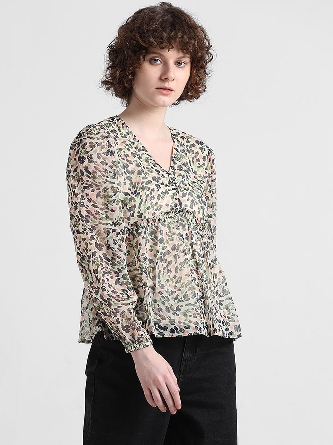 Chiffon Floral Flounce Top