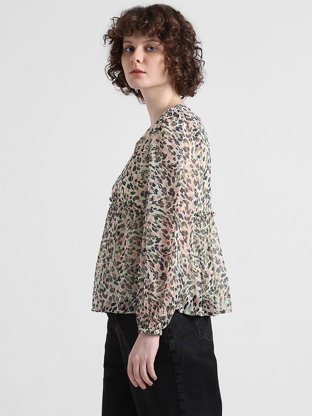 Chiffon Floral Flounce Top