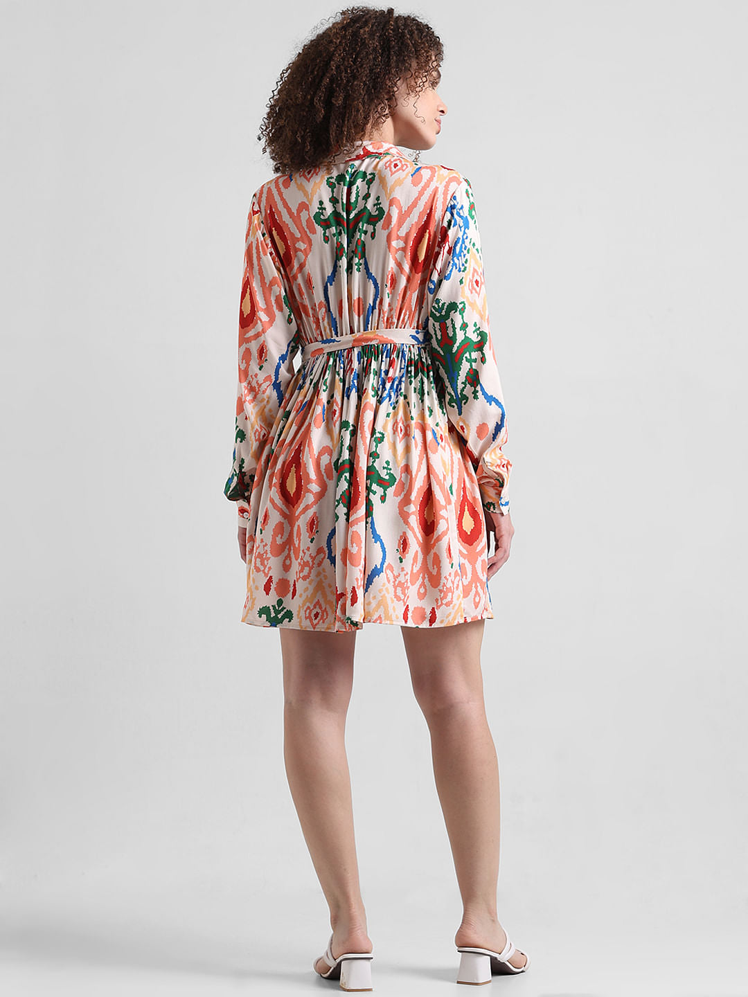 Pink Printed Fit And Flare Dress