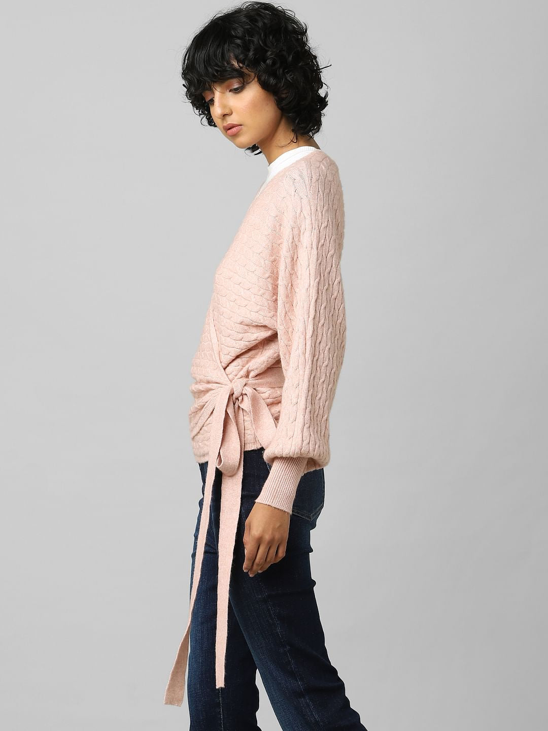 Pink Wrapover Cardigan
