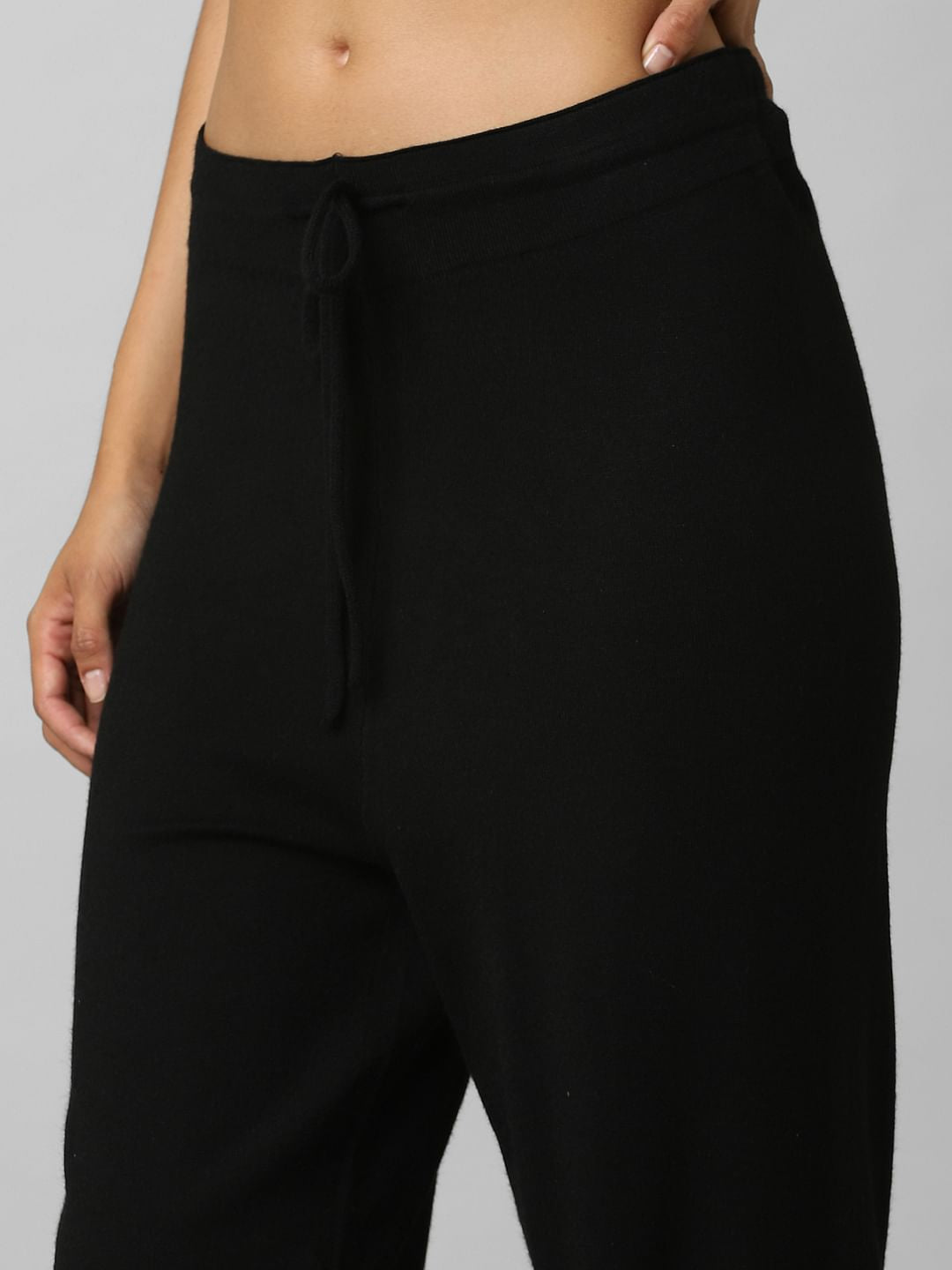 Black Mid Rise Knitted Joggers