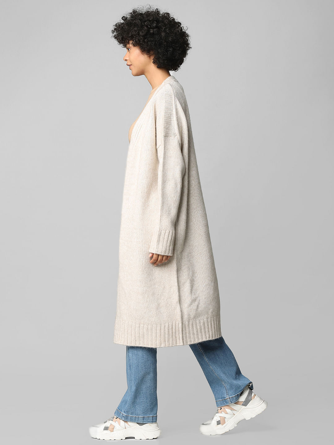 Beige Long Cardigan