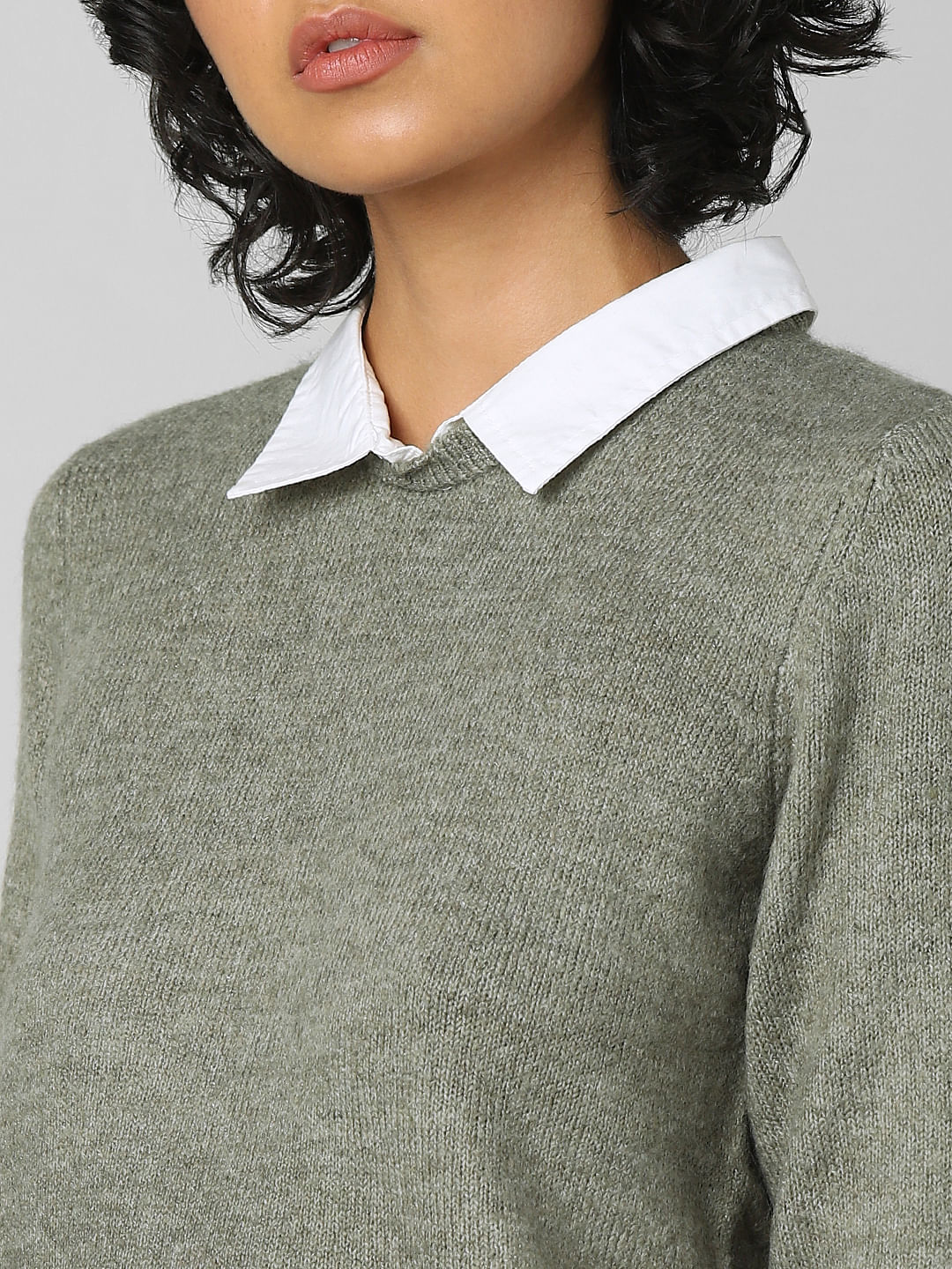 Green Shirt-Insert Pullover