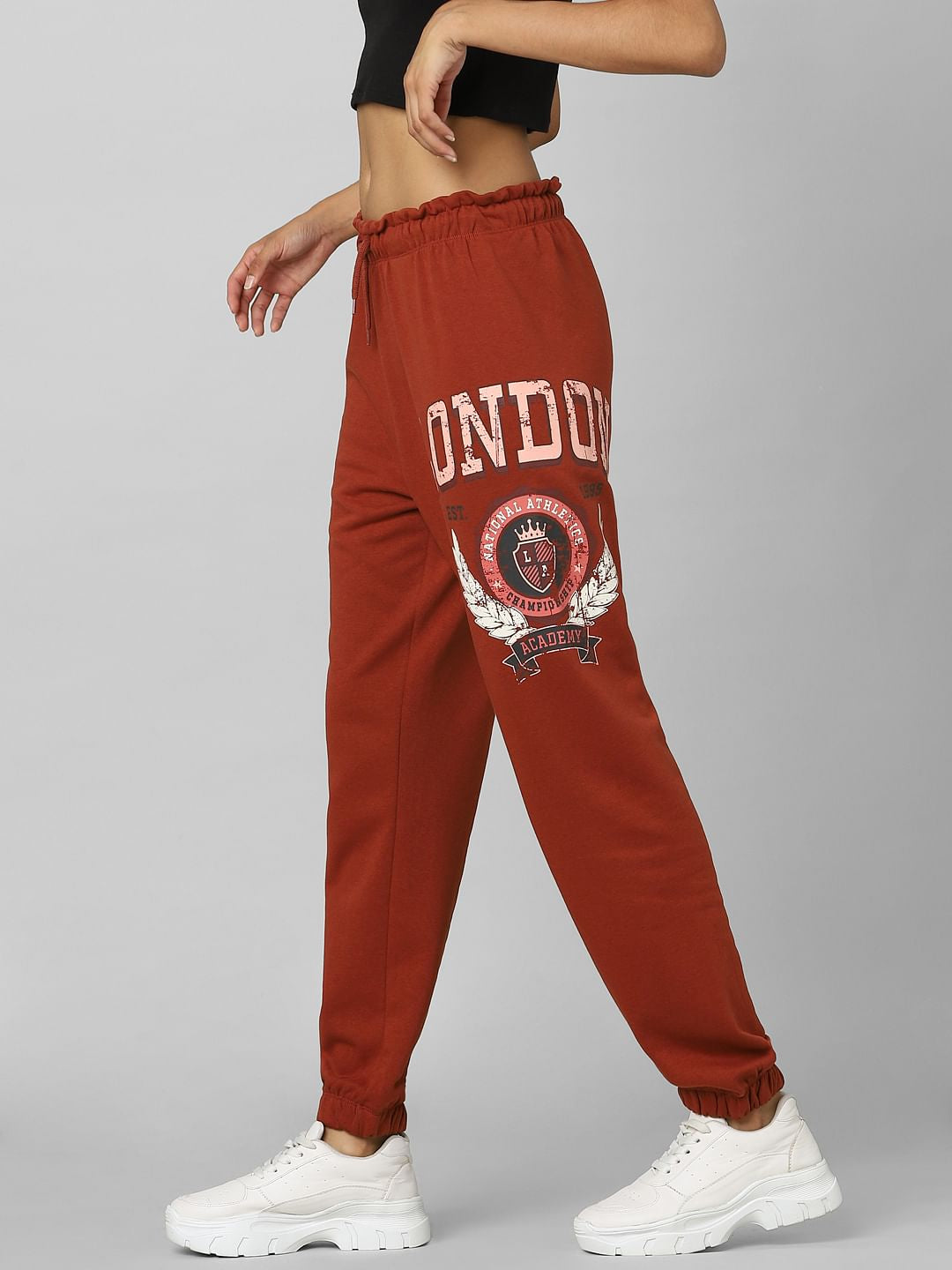 Brown Paperbag Waist Co-Ord Sweatpants