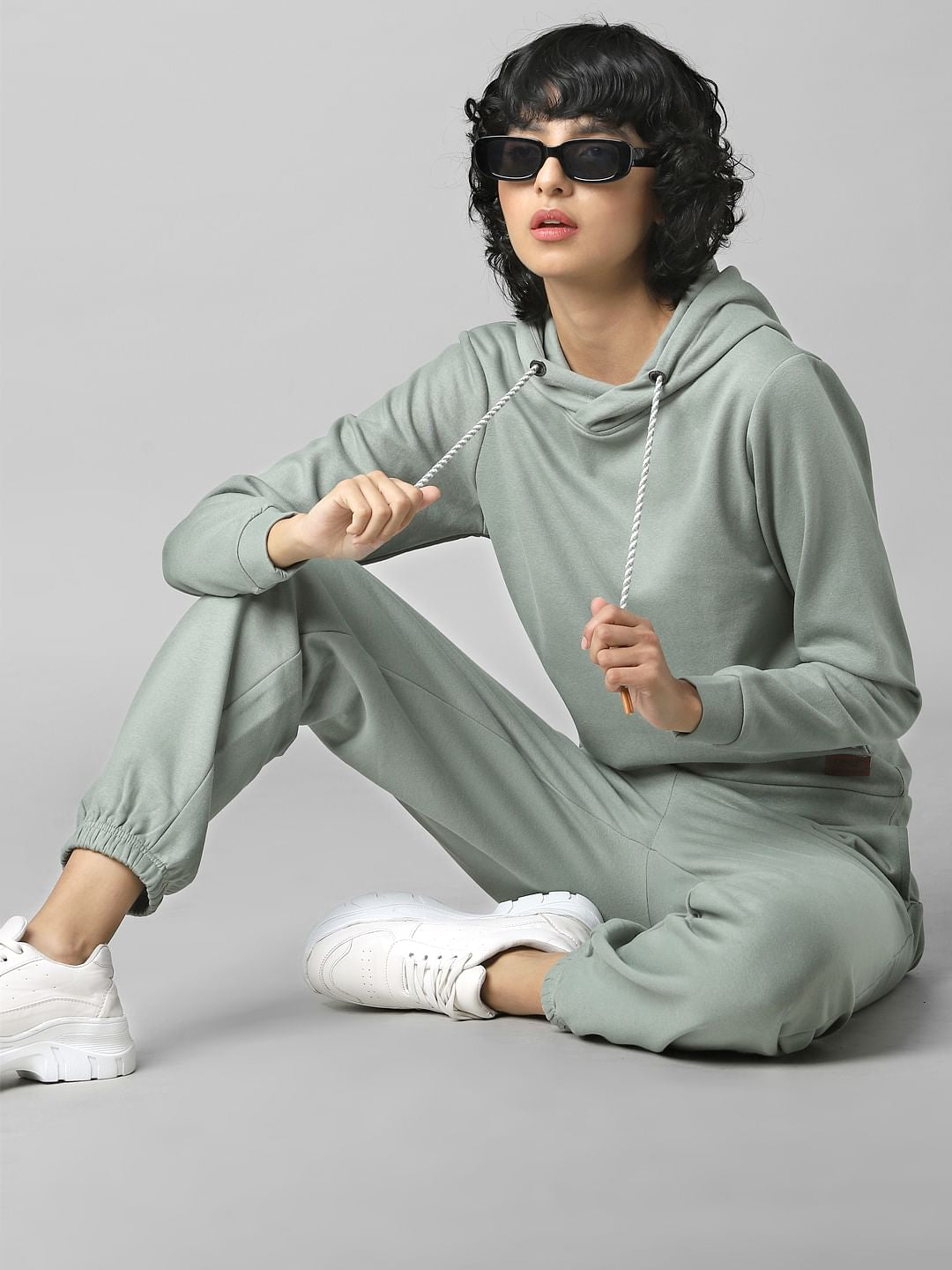 Green Hooded Co-Ord Sweatshirt