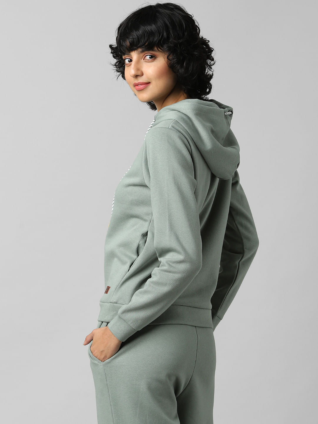 Green Hooded Co-Ord Sweatshirt